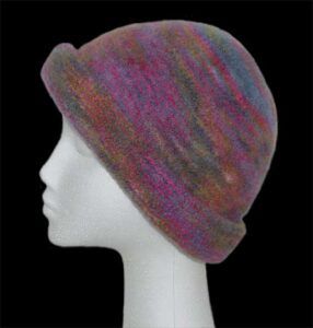 Knit and felt rolled brim hat