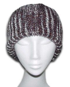 Sideways garter stitch hat