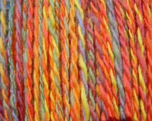 Close Up of the Rainbow Yarn