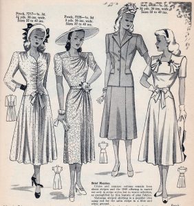 Vintage Dresses with Gathering, Ruching and Ruffles