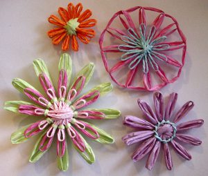 Spun Paper Loomed Flowers