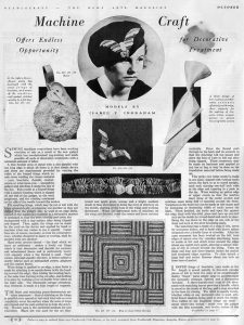 Machine Craft Article, Needlecraft Magazine, October 1933