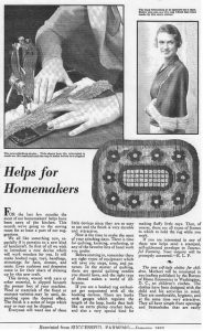 Helps for Homemakers column from Successful Farming, January 1933