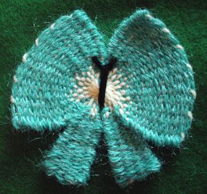 Woven and Embroidered Butterfly on a Flower Loom