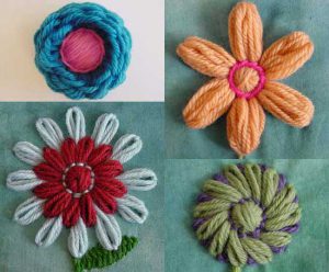 Embroidering with Loomed Flowers