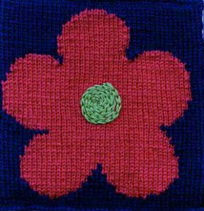 Oddball Sampler Afghan Square #10: Flower Power