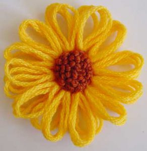 French Knot Centres on Loomed Flowers