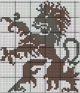 Heraldic Lion Knitting Chart from The New Carolingian Modelbook, Plate 38:3 Heraldic Lion Knitting Chart from The New Carolingian Modelbook, Plate 38:3