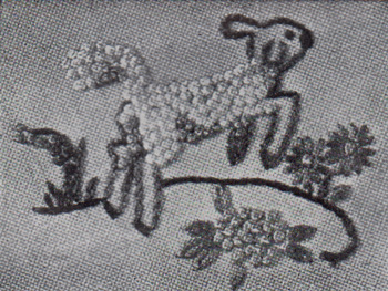 Embroidered lamb with French knots