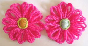 Satin Stitch Centre for Loomed Flowers