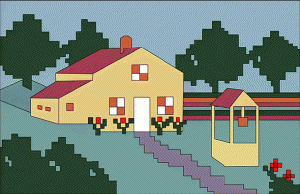 “Wee House” Singercraft Rug. Needlecraft Magazine Design, 1933