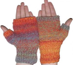 Handspun fingerless mitts