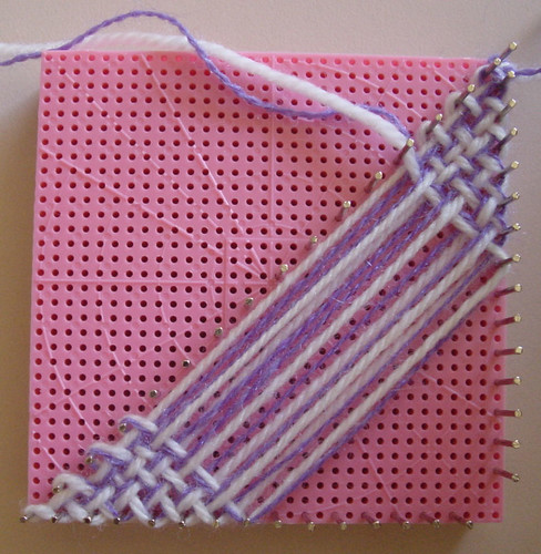 Bias triangle being woven.