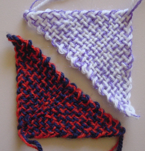 Two bias woven triangles.