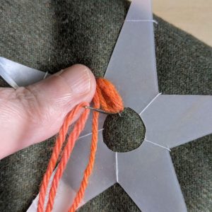 The first section of stitching completed.